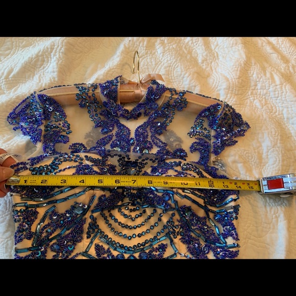 Sherri Hill Blue Prom Dress Size 0 - Picture 7 of 8